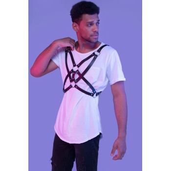 Şık Tasarım Erkek Deri Fantazi Harness 1161