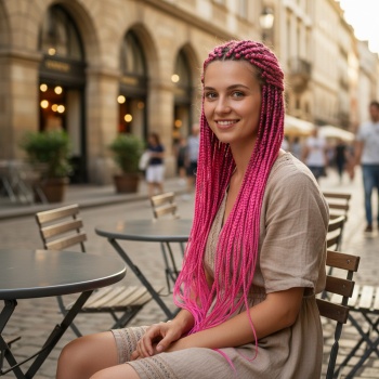 Afrika Örgüsü Ve Rasta İçin Sentetik Saç - Açık Fuşya