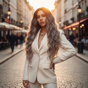 Fiber Sentetik Uzun Su Dalgası Peruk - Siyah / Küllü Platin Ombreli