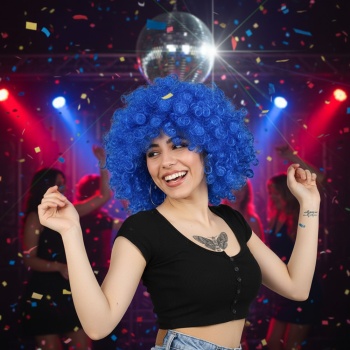 Animasyon Parti Ve Palyaço Peruğu - Koyu Mavi