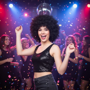 Animasyon Parti Ve Palyaço Peruğu - Siyah