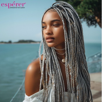 Sentetik Örgülük Saç Esperer 100 Gr. - Orta Ton Gri