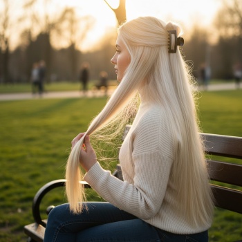 Fiber Sentetik Düz 8 Parça Çıt Çıt - Açık Platin