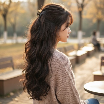 Fiber Sentetik Dalgalı 8 Parça Çıt Çıt - Açık Kahve