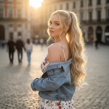 Bağlamalı Dalgalı At Kuyruğu - Kumral Beyaz Platin Röfleli