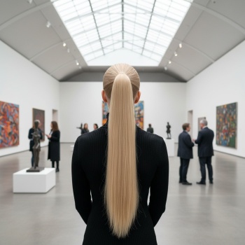 Tokalı Düz At Kuyruğu - Balköpüğü Beyaz Platin Röfleli