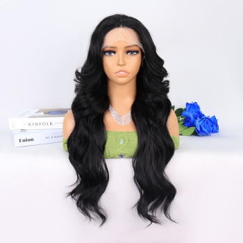 Siyah Dalgalı Uzun Boy Tül Peruk