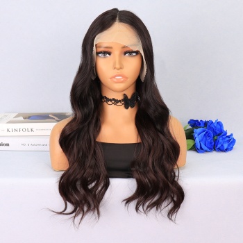 Kahverengi / Kızıl Kahve Ombreli Su Dalgalı Tül Peruk