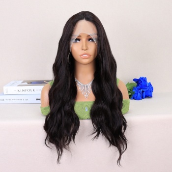 Koyu Kahverengi Su Dalgalı Yoğun Tül Peruk