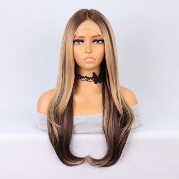 Kumral Balköpüğü Röfleli Katlı Kesim Tül Peruk