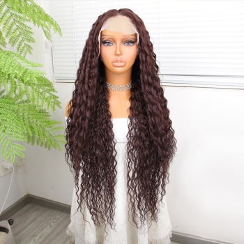 Afro Dalga Çikolata Kahve Fiber Sentetik Tül Peruk