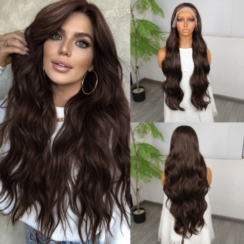 Koyu Kumral Fiber Sentetik Tül Peruk