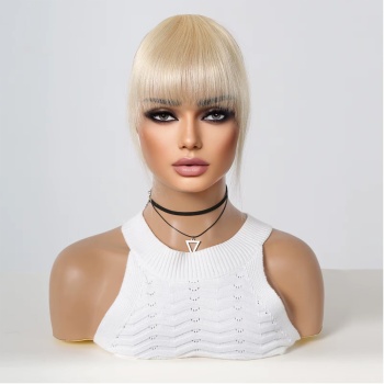 Yoğun Gerçek Saç Perçem - Beyaz Platin