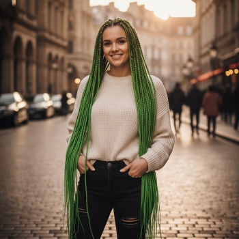 Afrika Örgüsü Ve Rasta İçin Sentetik Saç - Yeşil