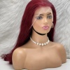 Gerçek Front Lace Tül Peruk - Dalgalı - Koyu Kızıl 70-75cm