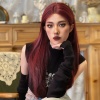 Kızıl Kahverengi Düz Tül Peruk