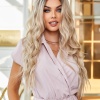 Kumral Ombre/ Balköpüğü Platin Röfleli Orta Boy Tül Peruk