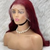 Gerçek Front Lace Tül Peruk - Dalgalı - Koyu Kızıl 70-75cm