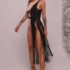 Püsküllü Deri Ceket Harness, Püsküllü Seksi Deri Harness - APFT1014