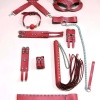 7li Fantezi Kırbaç Kelepçe Set, Kelepçe Takım, Ayak Kelepçesi, Kedi Maskesi - APFT1309