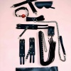 Kırbaç Kelepçe Set, 7li Fantezi Kelepçe Takım, El-Ayak Kelepçesi, Maske, Ağız Topu - APFT1311