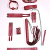Kırbaç Kelepçe Set, 6ı Set, Ayak - El Kelepçesi, Maske, Ağız Topu - APFT1308