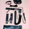 Fantazi Kırbaç Kelepçe Set, 6lı Set, Ayak - El Kelepçesi, Maske, Ağız Topu - APFT1308