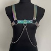 Rainbow Reflektörlü (Karanlıkta Parlayan) Zincir Detaylı Şık Erkek Göğüs Harness, Reflektörlü Clubwear - APFTM109