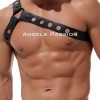 Yuvarlak Delik Detaylı Şık Erkek Omuz Harness, Deri Omuz Harness - APFTM218