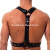 Yuvarlak Detaylı X Harness - Şık Erkek Göğüs Harness, Deri Harness - APFTM221