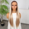 Kumral Beyaz Platin Ombreli ve Röfleli Fiber Sentetik Tül Peruk