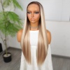 Kumral Beyaz Platin Ombreli ve Röfleli Fiber Sentetik Tül Peruk