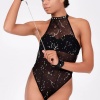 Baskılı Tül Ve Deri Bileklik Şık Babydoll  51190