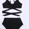 V kesim bikini altlı belden kuşak detaylı bikini takımı