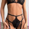 Kırmızı Göğüs Dantelli Seksi Jartiyer Takım