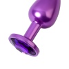 Metal by TOYFA Anal Plug, mor kristalli, 7,2 cm, Ø2,8 cm, 50 g