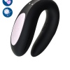 Satisfyer Partner Double Joy Çiftler İçin Vibratör, silikon, siyah, 18 cm
