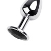 Metal by TOYFA Anal Plug, Metal, gümüş, siyah kristalli, 7 cm, Ø 2,8 cm, 50 g