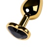Metal by TOYFA Anal Plug, Metal, altın, siyah kristalli, 8 cm, Ø 3,4 cm, 85 g