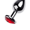 Metal by TOYFA  Anal Plug, Metal, gümüş, kırmızı kristalli, 8 cm, Ø 3,4 cm, 85 g