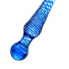 Çift taraflı yapay penis Sexus Glass, cam, mavi, 17 cm