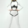 Deri Harness, Göğüs Altı Destekli Harness Takım, Deri Dansçı Kostüm - APFT1402