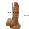 Gerçekçi Testisli Melez Dildo 16.5 cm