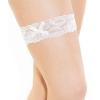 Fantezi Seksi Dantelli Fiyonklu Beyaz Bacak Bandı BC0437