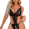 Fantezi Büyük Beden Siyah Dantelli Babydoll BC9249