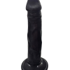 Gerçekçi Testissiz Siyah Dildo 21 cm