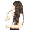 Perçemli Uzun Su Dalgası Fiber Sentetik Peruk- Açık Kahve