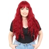 Perçemli Uzun Su Dalgası Fiber Sentetik Peruk - Kızıl