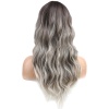 Dalgalı Perçemli Fiber Sentetik Orta Boy Peruk - Ombre ve Röfleli