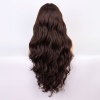 Kahverengi Uzun Dalgalı  Fiber Sentetik Tül Peruk
